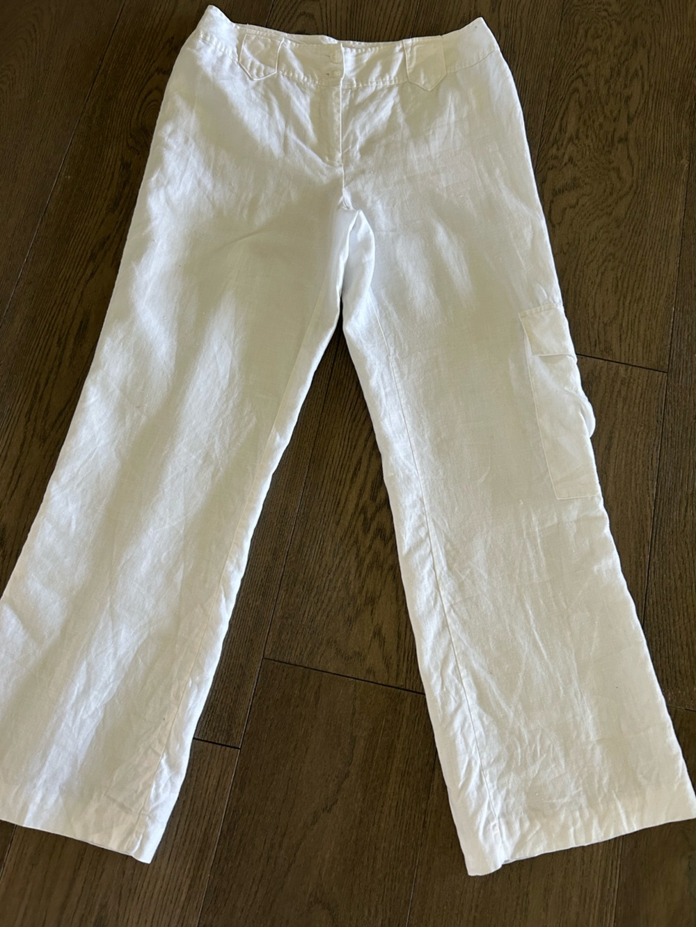 Worthington White Wide-Leg lined Linen Pants 8P